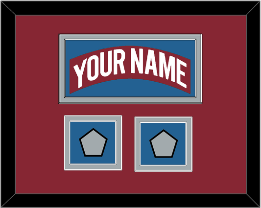 Colorado Nameplate & 2 Stanley Cup Finals Patches - Road Burgundy (1995-1996) - Signature Tier 2