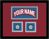 Colorado Nameplate & 2 Stanley Cup Finals Patches - Road Burgundy (1995-1996) - Double Mat 2