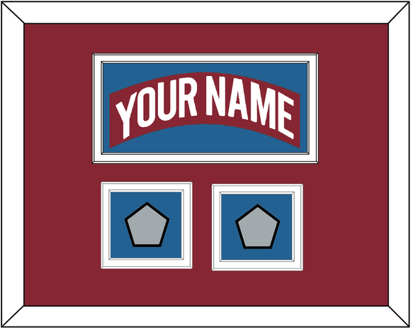 Colorado Nameplate & 2 Stanley Cup Finals Patches - Road Burgundy (1995-1996) - Double Mat 3