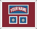 Colorado Nameplate & 2 Stanley Cup Finals Patches - Road Burgundy (1995-1996) - Double Mat 3