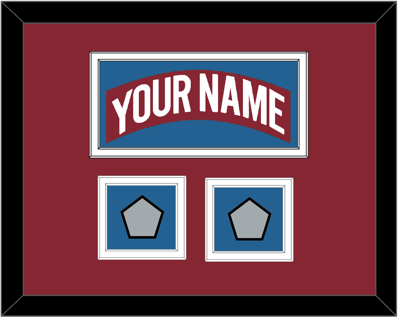 Colorado Nameplate & 2 Stanley Cup Finals Patches - Road Burgundy (1995-1996) - Signature Tier 3