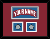 Colorado Nameplate & 2 Stanley Cup Finals Patches - Road Burgundy (1995-1996) - Double Mat 3