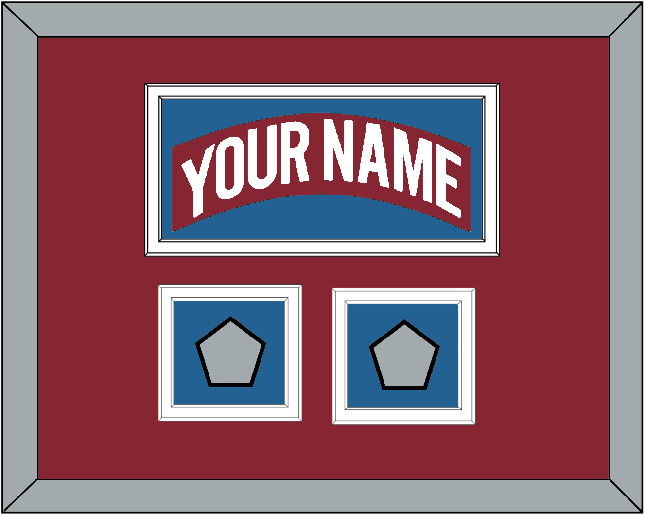 Colorado Nameplate & 2 Stanley Cup Finals Patches - Road Burgundy (1995-1996) - Signature Tier 3