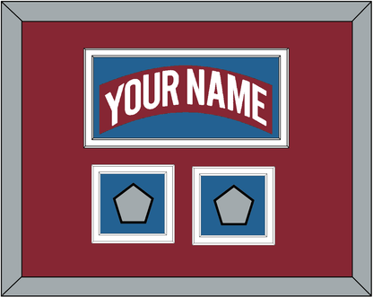 Colorado Nameplate & 2 Stanley Cup Finals Patches - Road Burgundy (1995-1996) - Signature Tier 3