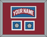 Colorado Nameplate & 2 Stanley Cup Finals Patches - Road Burgundy (1995-1996) - Double Mat 3