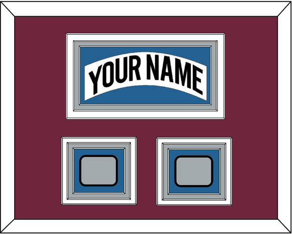 Colorado Nameplate & 2 Stanley Cup Finals Patches - Home White (1999-2001) - Triple Mat 3