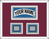 Colorado Nameplate & 2 Stanley Cup Finals Patches - Home White (1999-2001) - Triple Mat 3
