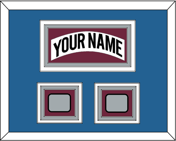 Colorado Nameplate & 2 Stanley Cup Finals Patches - Home White (1999-2001) - Triple Mat 4