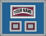 Colorado Nameplate & 2 Stanley Cup Finals Patches - Home White (1999-2001) - Triple Mat 4