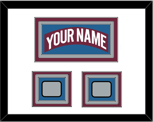 Colorado Nameplate & 2 Stanley Cup Finals Patches - Road Burgundy (1999-2001) - Triple Mat 1
