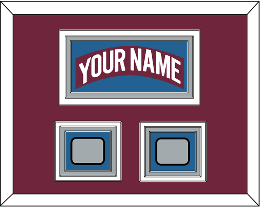 Colorado Nameplate & 2 Stanley Cup Finals Patches - Road Burgundy (1999-2001) - Premier Tier 2