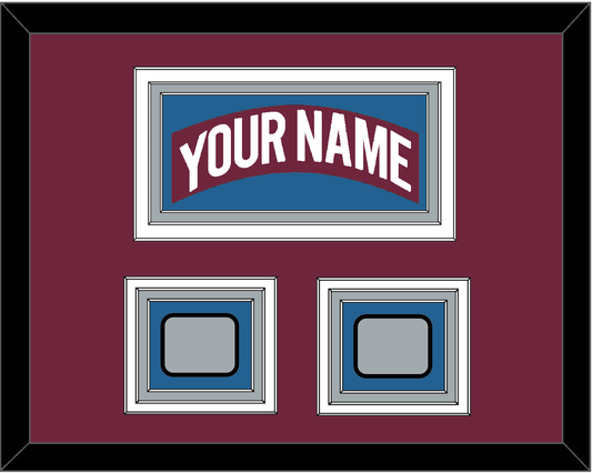 Colorado Nameplate & 2 Stanley Cup Finals Patches - Road Burgundy (1999-2001) - Premier Tier 2