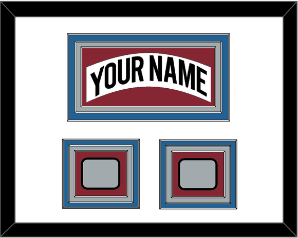 Colorado Nameplate & 2 Stanley Cup Finals Patches - Home White (1995-1996) - Triple Mat 1