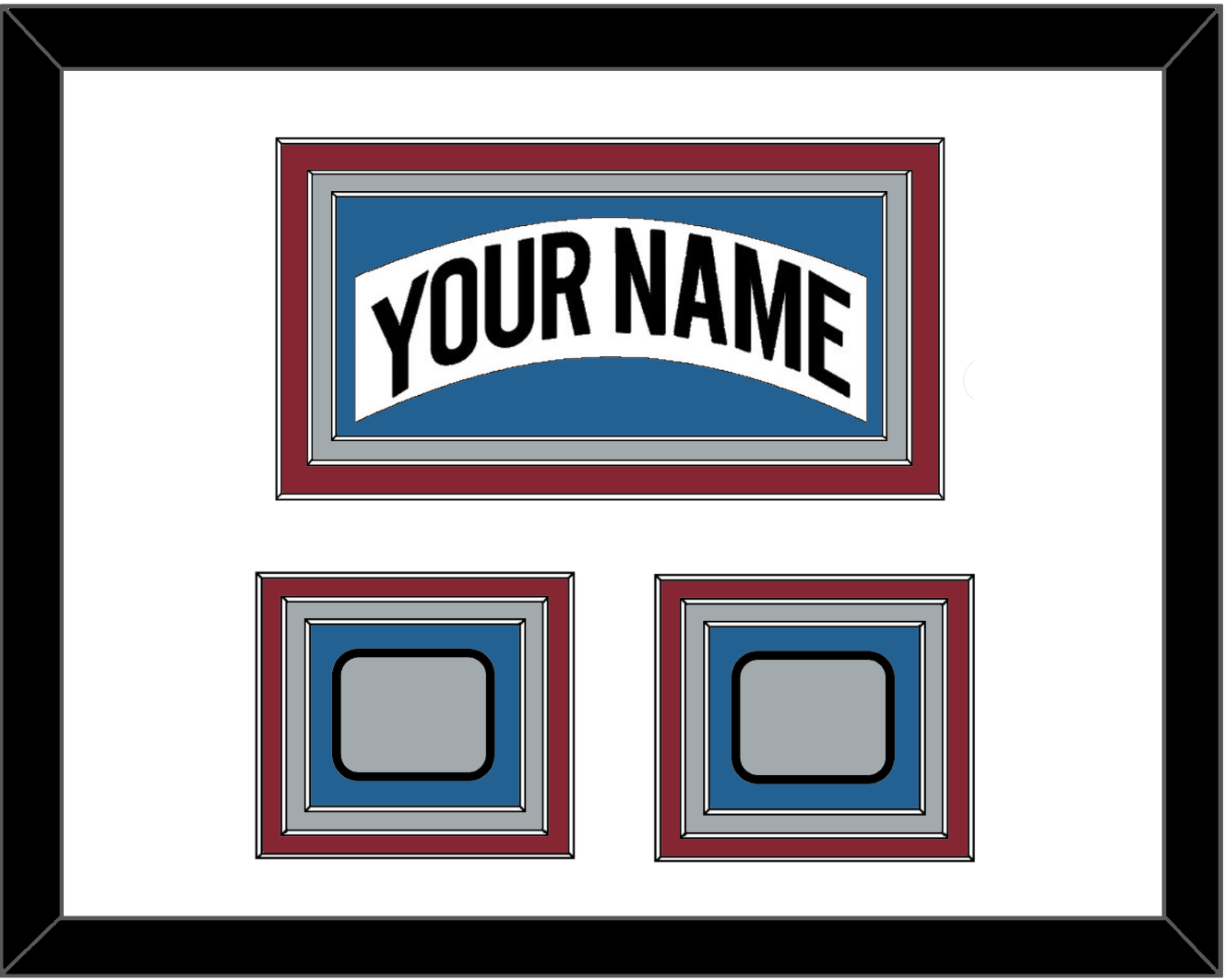 Colorado Nameplate & 2 Stanley Cup Finals Patches - Home White (1995-1996) - Premier Tier 2