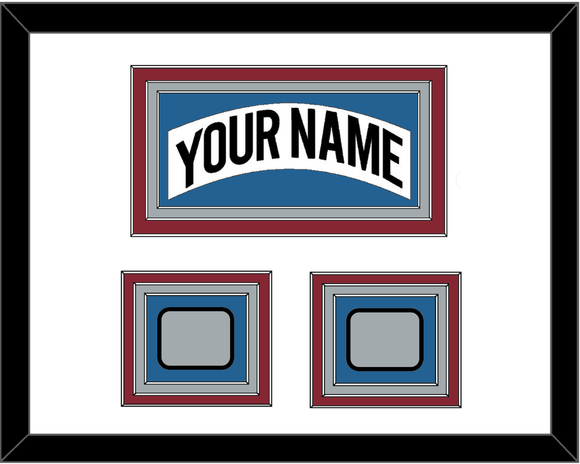 Colorado Nameplate & 2 Stanley Cup Finals Patches - Home White (1995-1996) - Triple Mat 2