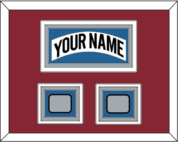 Colorado Nameplate & 2 Stanley Cup Finals Patches - Home White (1995-1996) - Triple Mat 3