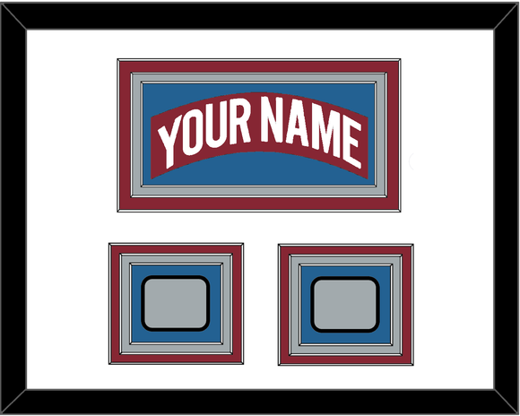 Colorado Nameplate & 2 Stanley Cup Finals Patches - Road Burgundy (1995-1996) - Triple Mat 1
