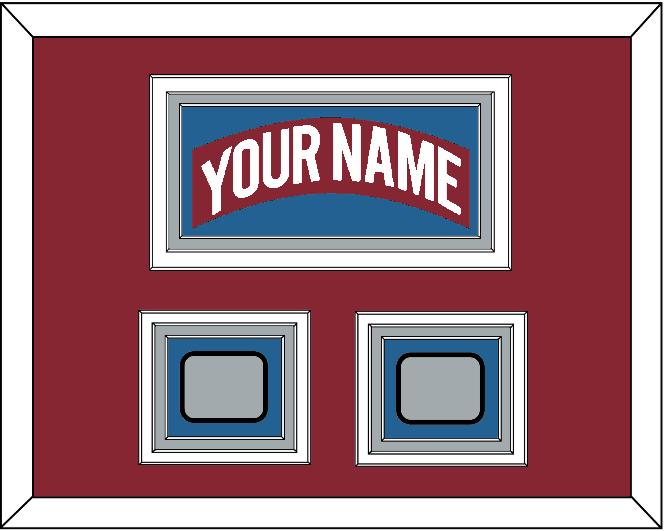Colorado Nameplate & 2 Stanley Cup Finals Patches - Road Burgundy (1995-1996) - Premier Tier 2