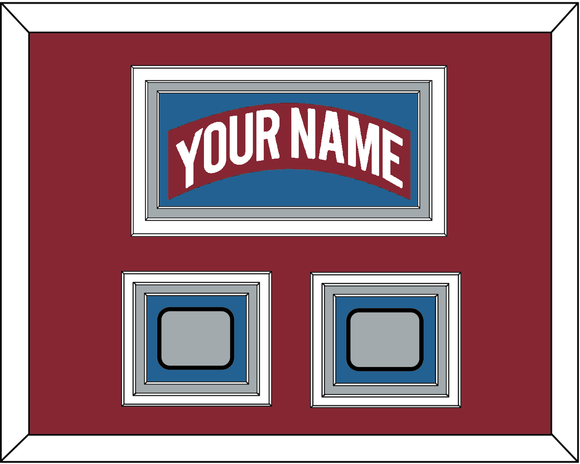 Colorado Nameplate & 2 Stanley Cup Finals Patches - Road Burgundy (1995-1996) - Triple Mat 2
