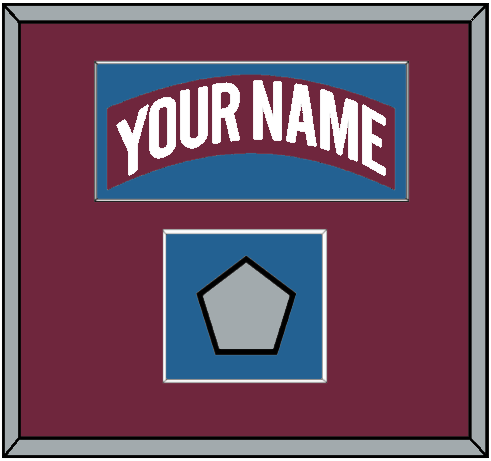 Colorado Nameplate & Stanley Cup Finals Patch - Road Burgundy (1999-2001) - Essential Tier 2