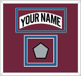 Colorado Nameplate & 2001 Stanley Cup Champions Patch - Home White (1999-2001) - Double Mat 3