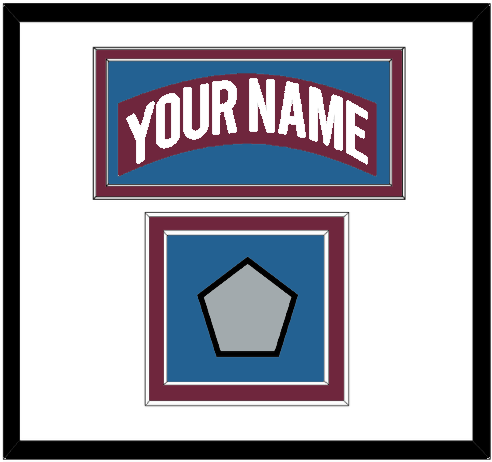 Colorado Nameplate & Stanley Cup Finals Patch - Road Burgundy (1999-2001) - Signature Tier 1