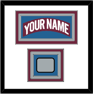 Colorado Nameplate & 2001 Stanley Cup Champions Patch - Road Burgundy (1999-2001) - Triple Mat 1