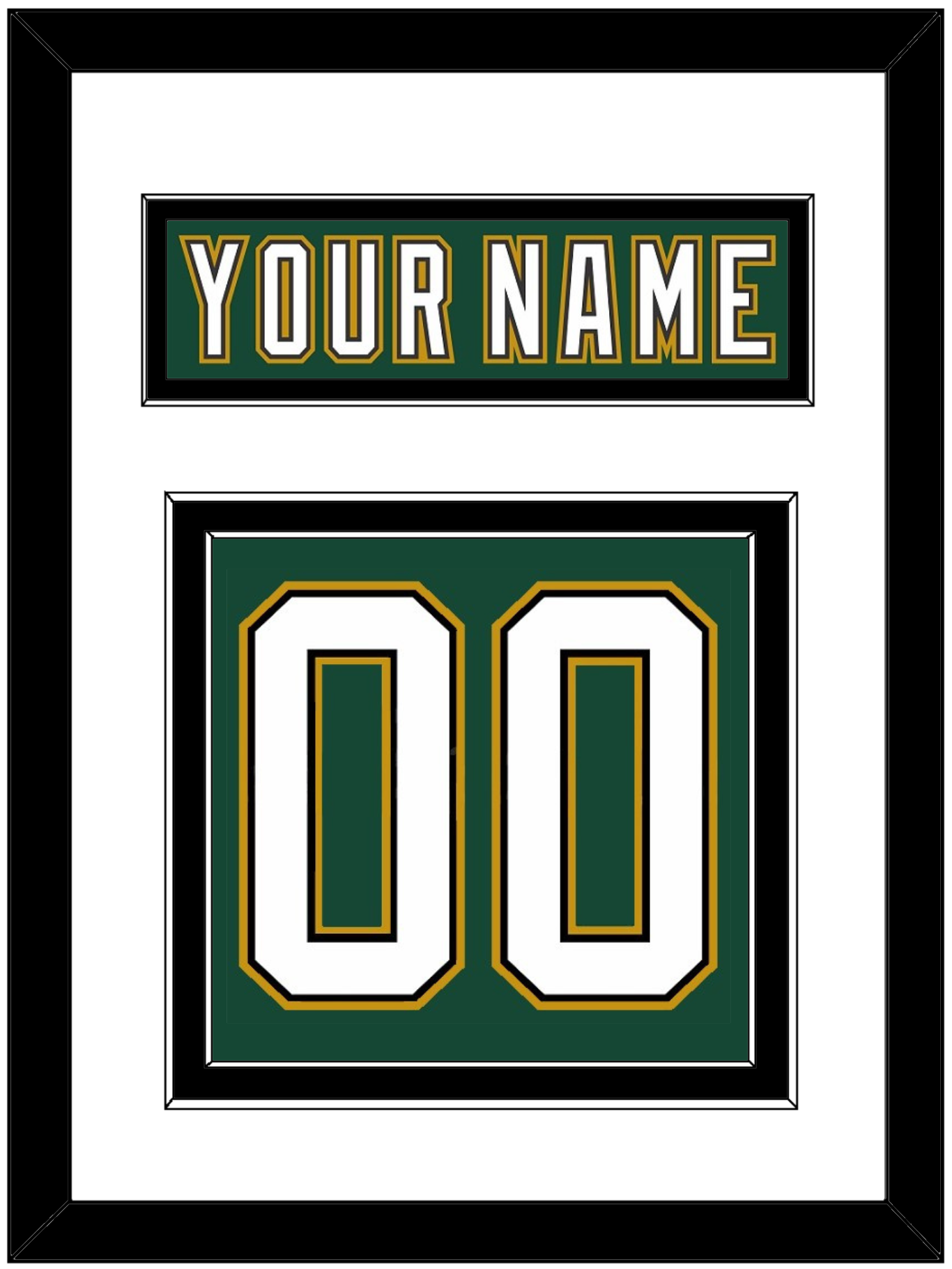 Dallas Nameplate & Number (Back) - Alternate Green (1997-1999) - Signature Tier 1