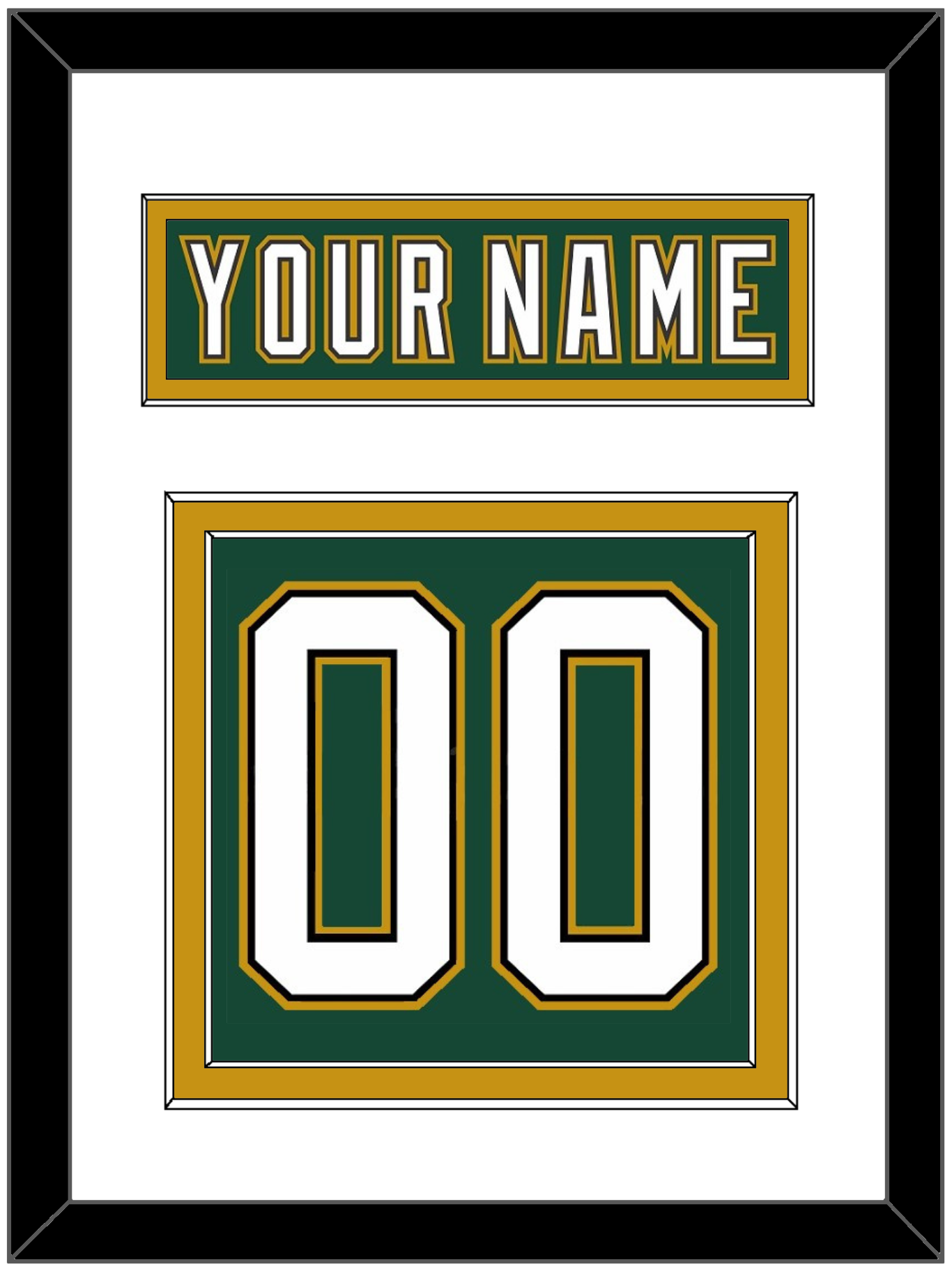 Dallas Nameplate & Number (Back) - Alternate Green (1997-1999) - Signature Tier 2