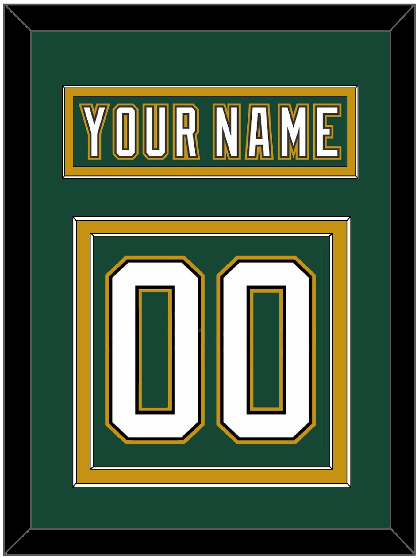 Dallas Nameplate & Number (Back) - Alternate Green (1997-1999) - Signature Tier 3