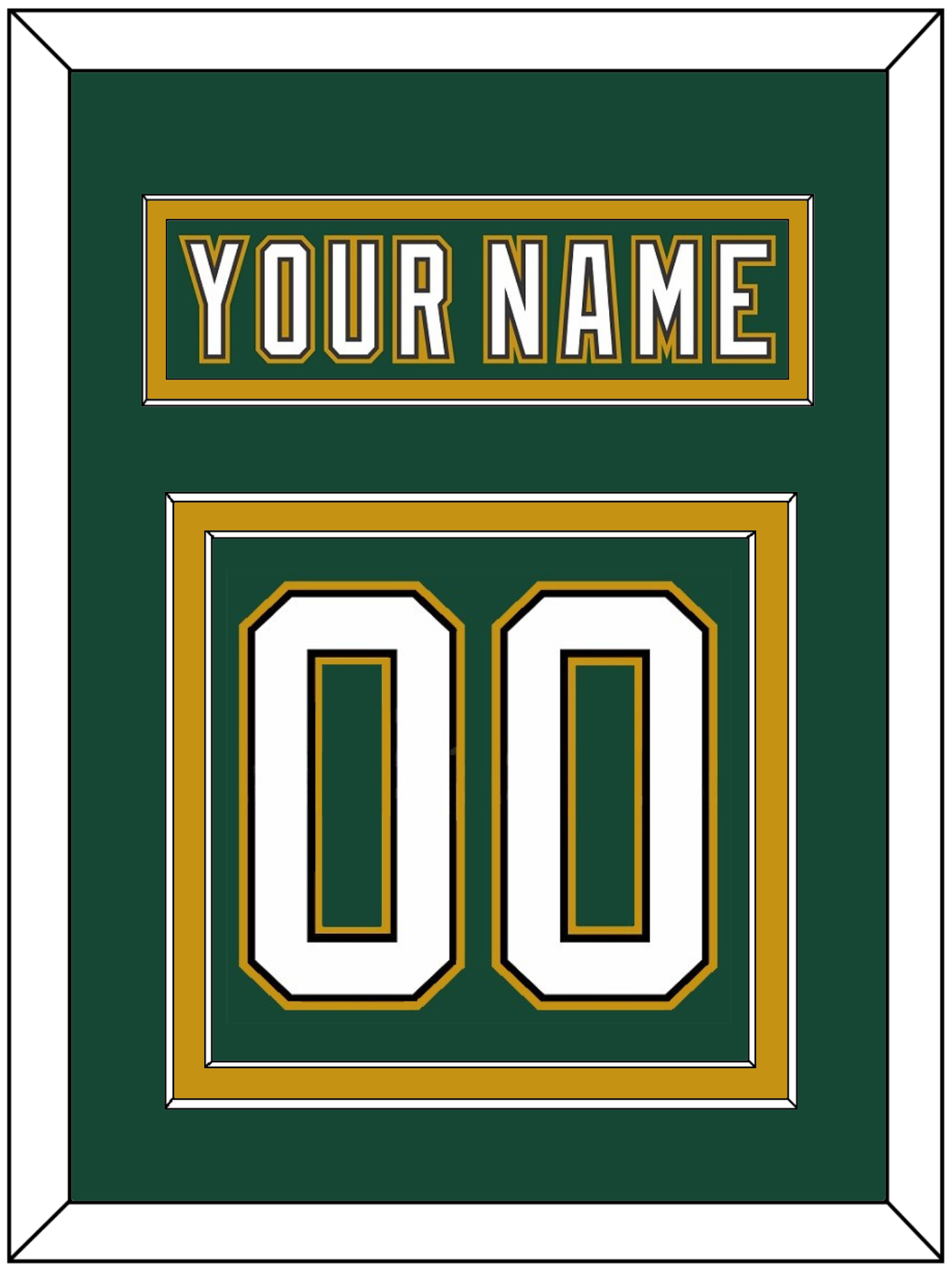 Dallas Nameplate & Number (Back) - Alternate Green (1997-1999) - Signature Tier 3