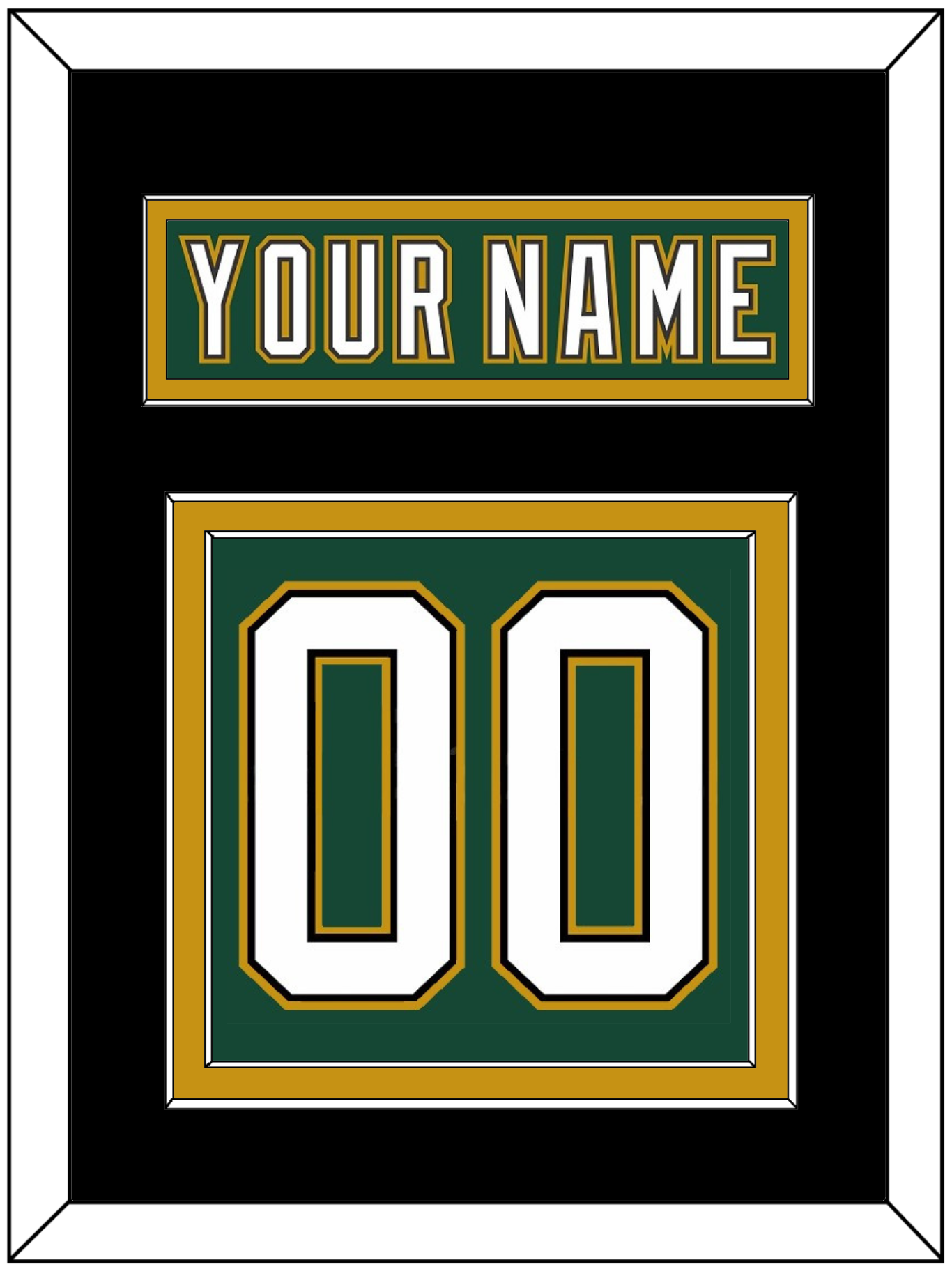 Dallas Nameplate & Number (Back) - Alternate Green (1997-1999) - Signature Tier 4