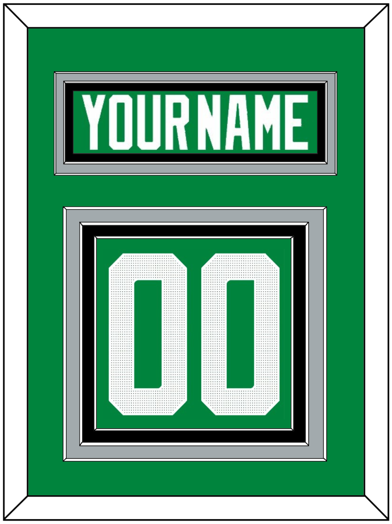 Dallas Nameplate & Number (Back) - Home Green - Premier Tier 3