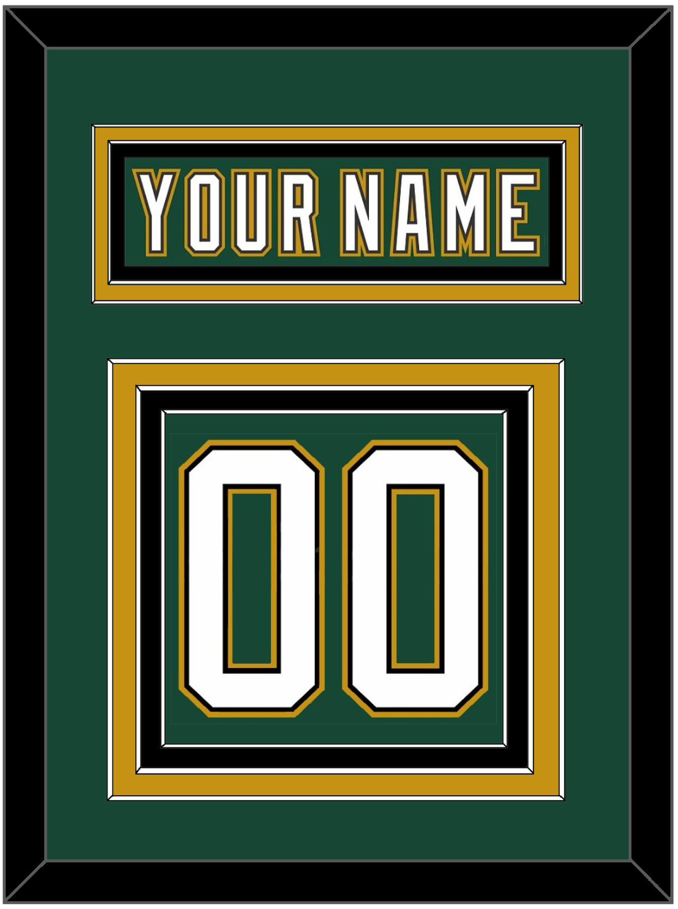 Dallas Nameplate & Number (Back) - Alternate Green (1997-1999) - Premier Tier 2