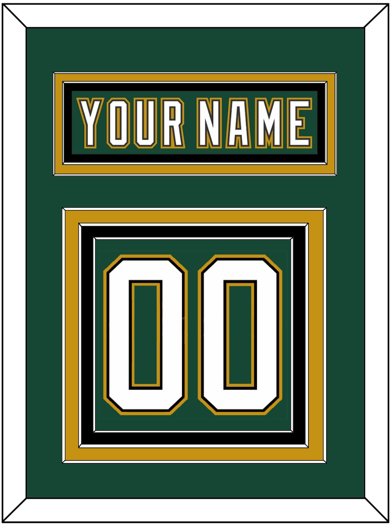 Dallas Nameplate & Number (Back) - Alternate Green (1997-1999) - Premier Tier 2