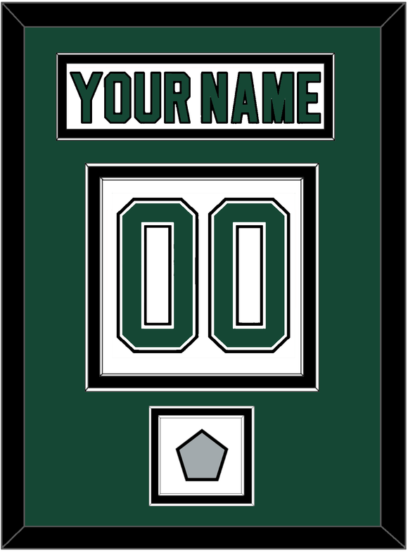 Dallas Nameplate & Number (Back) With Stanley Cup Champions Patch - Home White (1994-1999) - Double Mat 2