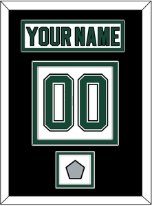 Dallas Nameplate & Number (Back) With Stanley Cup Champions Patch - Home White (1994-1999) - Double Mat 3