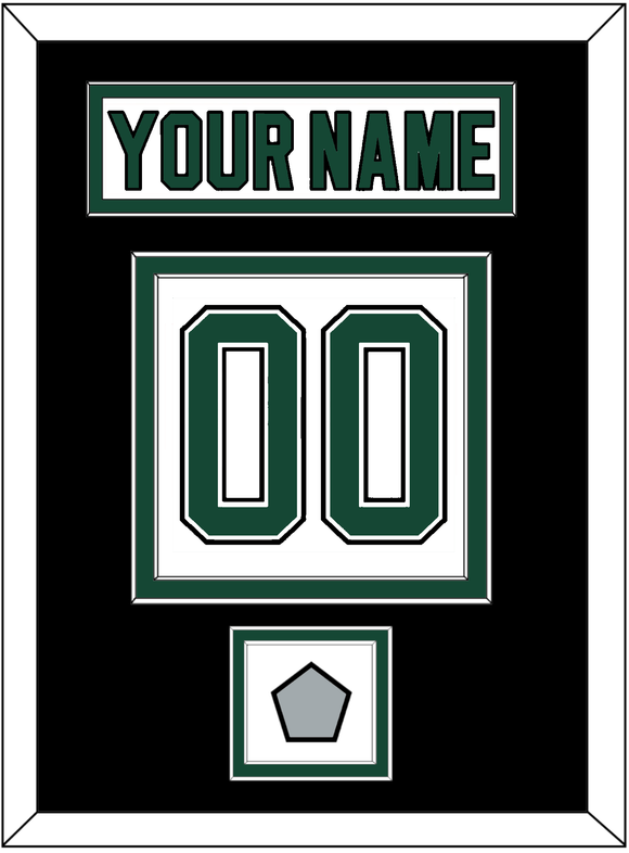 Dallas Nameplate & Number (Back) With Stanley Cup Champions Patch - Home White (1994-1999) - Double Mat 3