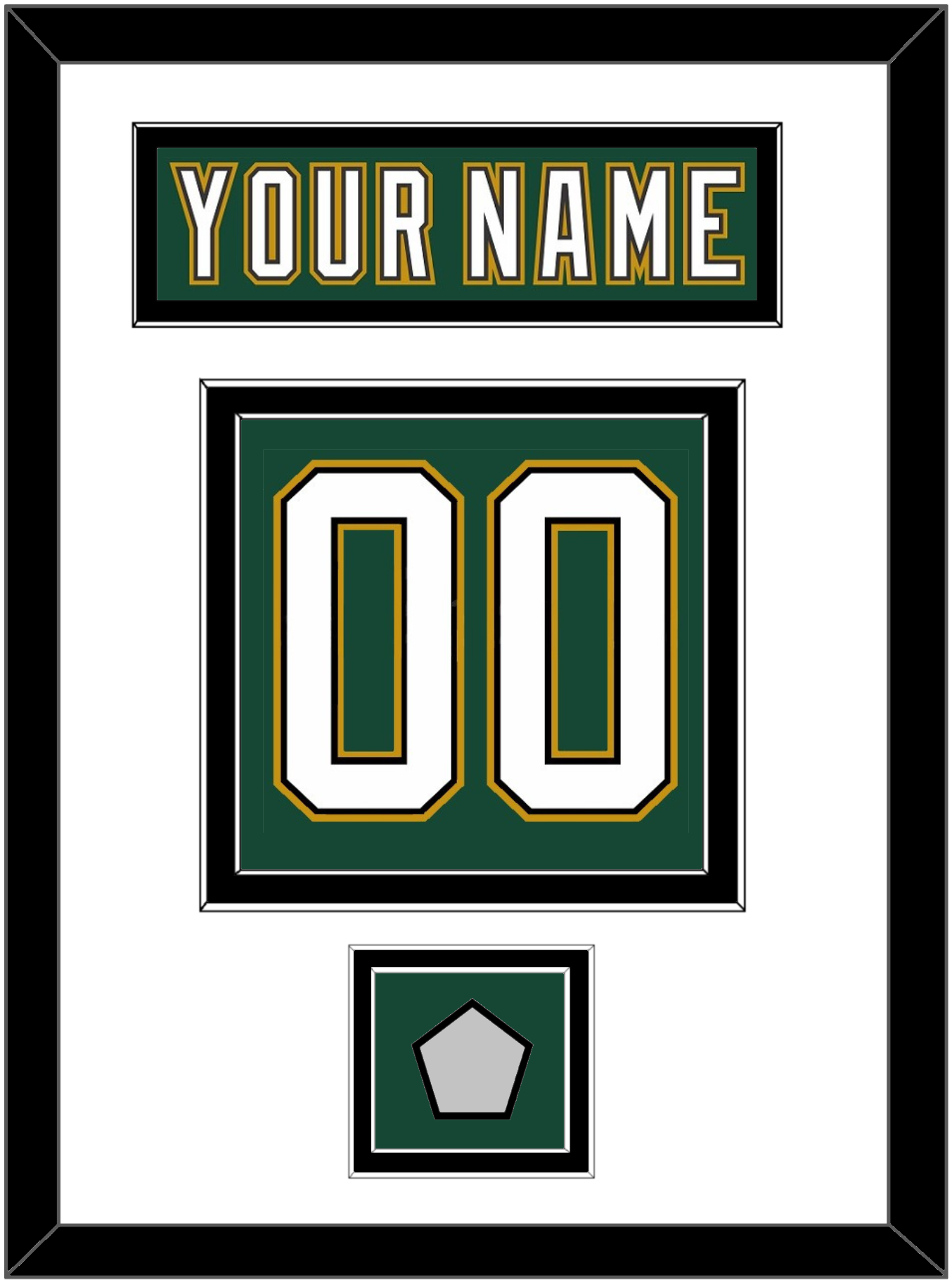 Dallas Nameplate & Number (Back) With Stanley Cup Finals Patch - Alternate Green (1997-1999) - Signature Tier 1