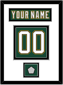 Dallas Nameplate & Number (Back) With Stanley Cup Champions Patch - Alternate Green (1997-1999) - Double Mat 1