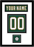 Dallas Nameplate & Number (Back) With Stanley Cup Champions Patch - Alternate Green (1997-1999) - Double Mat 1