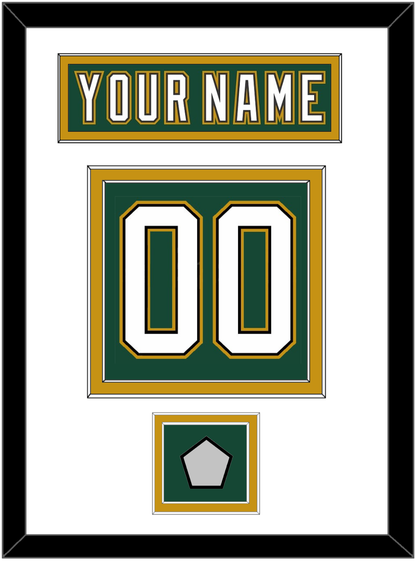 Dallas Nameplate & Number (Back) With Stanley Cup Finals Patch - Alternate Green (1997-1999) - Signature Tier 2