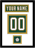 Dallas Nameplate & Number (Back) With Stanley Cup Finals Patch - Alternate Green (1997-1999) - Double Mat 2