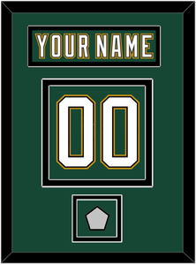 Dallas Nameplate & Number (Back) With Stanley Cup Finals Patch - Alternate Green (1997-1999) - Double Mat 3