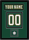 Dallas Nameplate & Number (Back) With Stanley Cup Finals Patch - Alternate Green (1997-1999) - Double Mat 3