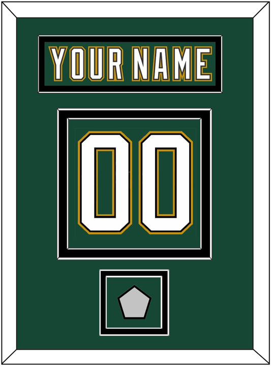 Dallas Nameplate & Number (Back) With Stanley Cup Champions Patch - Alternate Green (1997-1999) - Signature Tier 3
