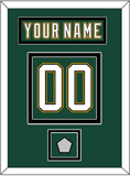 Dallas Nameplate & Number (Back) With Stanley Cup Finals Patch - Alternate Green (1997-1999) - Double Mat 3