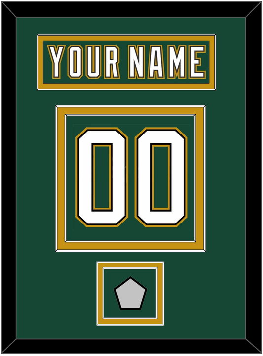 Dallas Nameplate & Number (Back) With Stanley Cup Champions Patch - Alternate Green (1997-1999) - Signature Tier 4