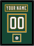 Dallas Nameplate & Number (Back) With Stanley Cup Finals Patch - Alternate Green (1997-1999) - Double Mat 4