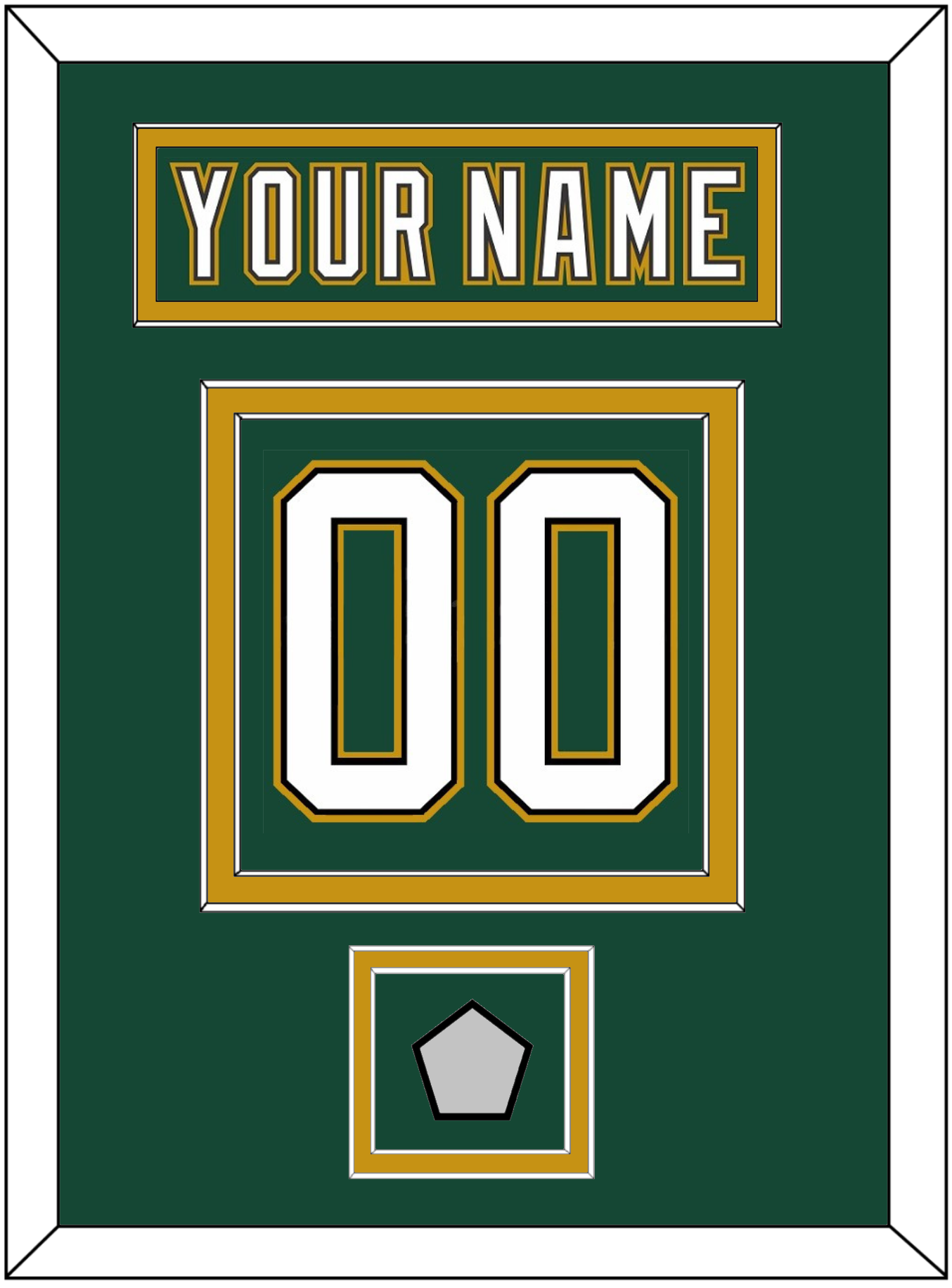 Dallas Nameplate & Number (Back) With Stanley Cup Champions Patch - Alternate Green (1997-1999) - Signature Tier 4
